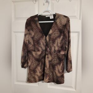 East‎ 5th animal print shimmer top